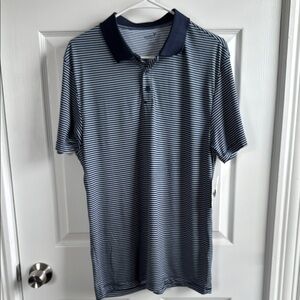 Navy Striped Men's Polo Shirt